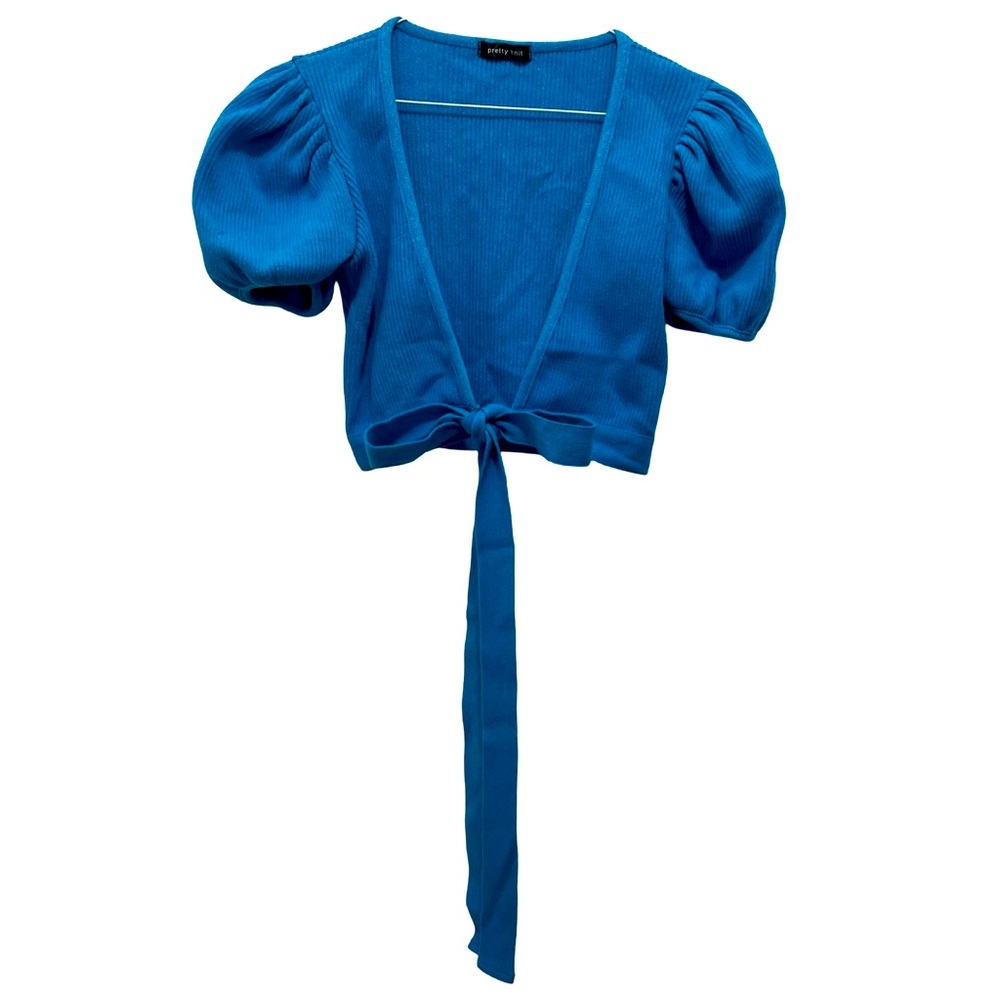 Puffed Sleeve Crop Cardigan